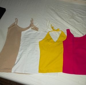 Spaghetti strap tank tops color pink, light brown,